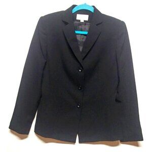 Le Suit Separates Black Blazer Womens Size 8 single breasted 3 button lined EUC